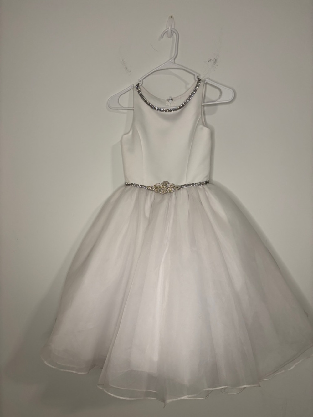 Christie Helene Communion Dress Jeweled Neckline & Waist Sz 6 Flower Girl